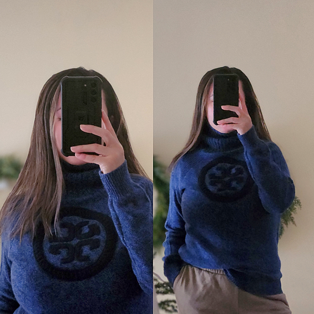 Black Friday Sale-New Tory Burch Authentic Knit Thick Navy Blue Turtleneck